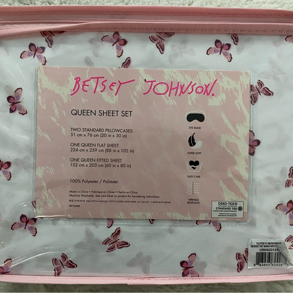 Betsey Johnson Queen Sheet Set